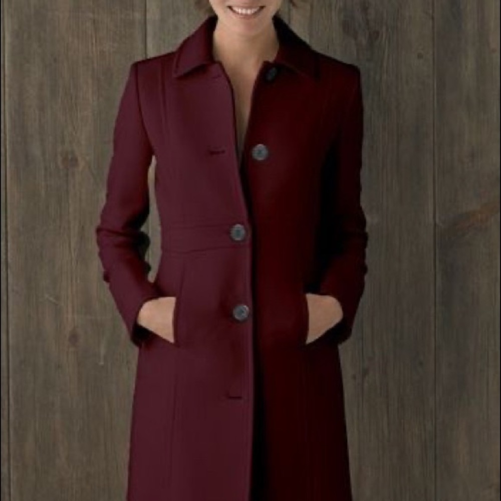 J.Crew Lady Day Coat — Burgundy Italian Wool